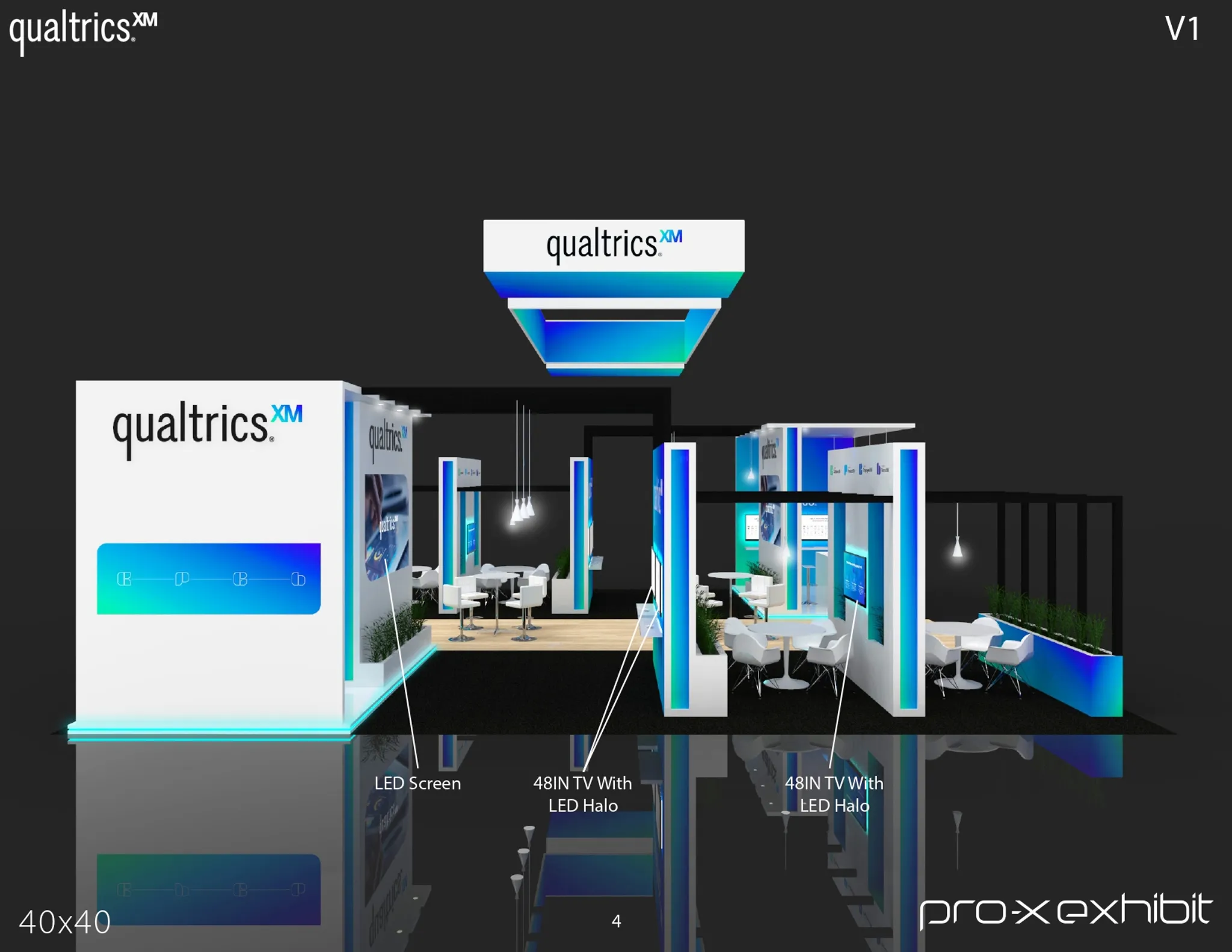 40x40 Island booth design by Pro-X Exhibits